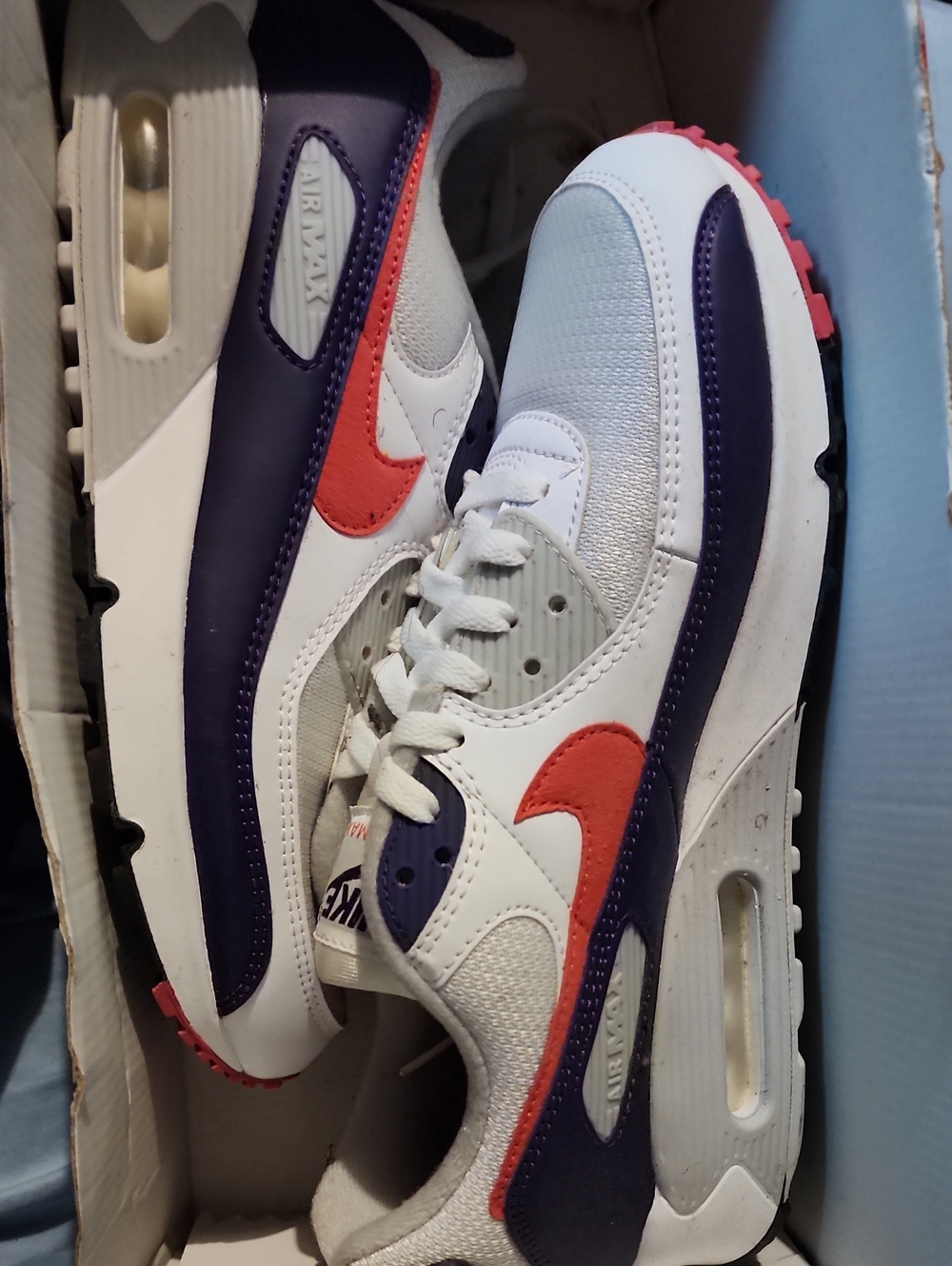 Nike White, Purple & Red Air Max Sneakers